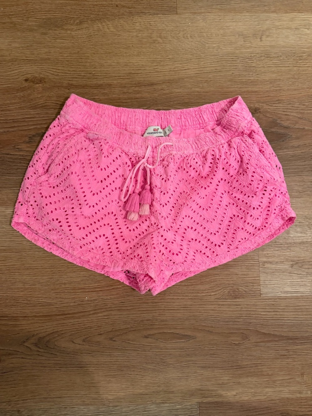 Vineyard Vines Hot Pink Eyelet Drawstring Athletic Shorts